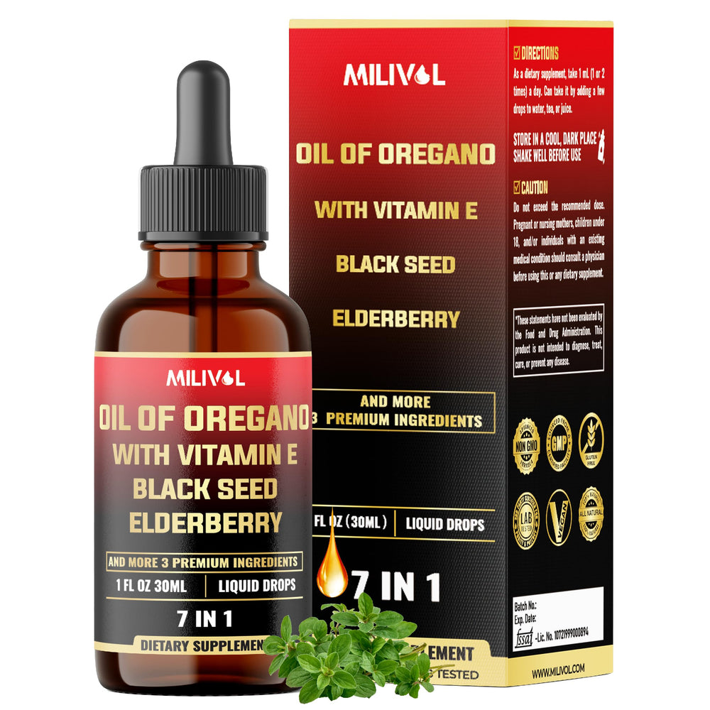 Milivol 7in1 oregano oil drops bottle 1 oz