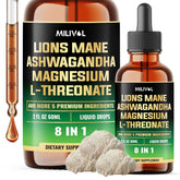 MILIVOL 8in1 Lions Mane liquid drops bottle, 60ml (2oz)