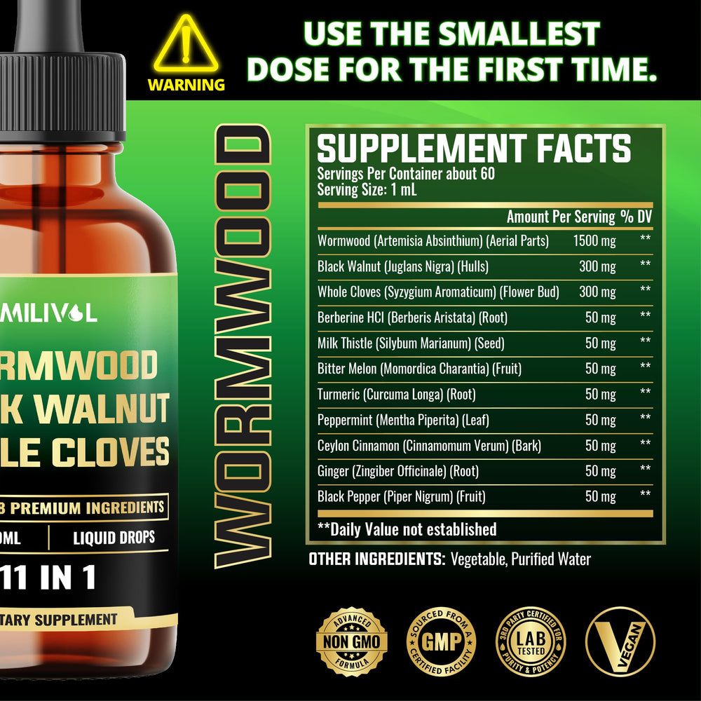 60 ml MILIVOL Wormwood Liquid Drops bottle