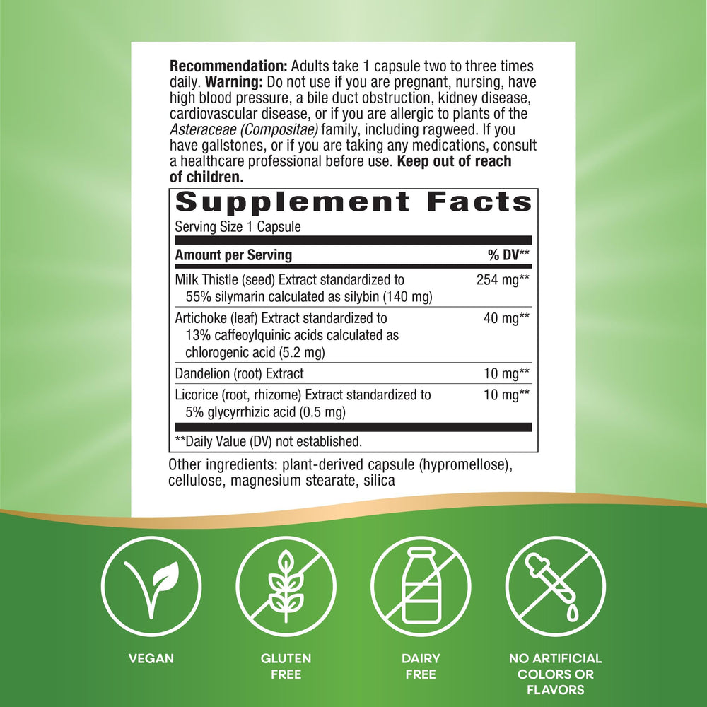 Milk thistle extract standardized to 55% silymarin label