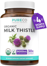 USDA Organic Milk Thistle Capsules bottle on white background