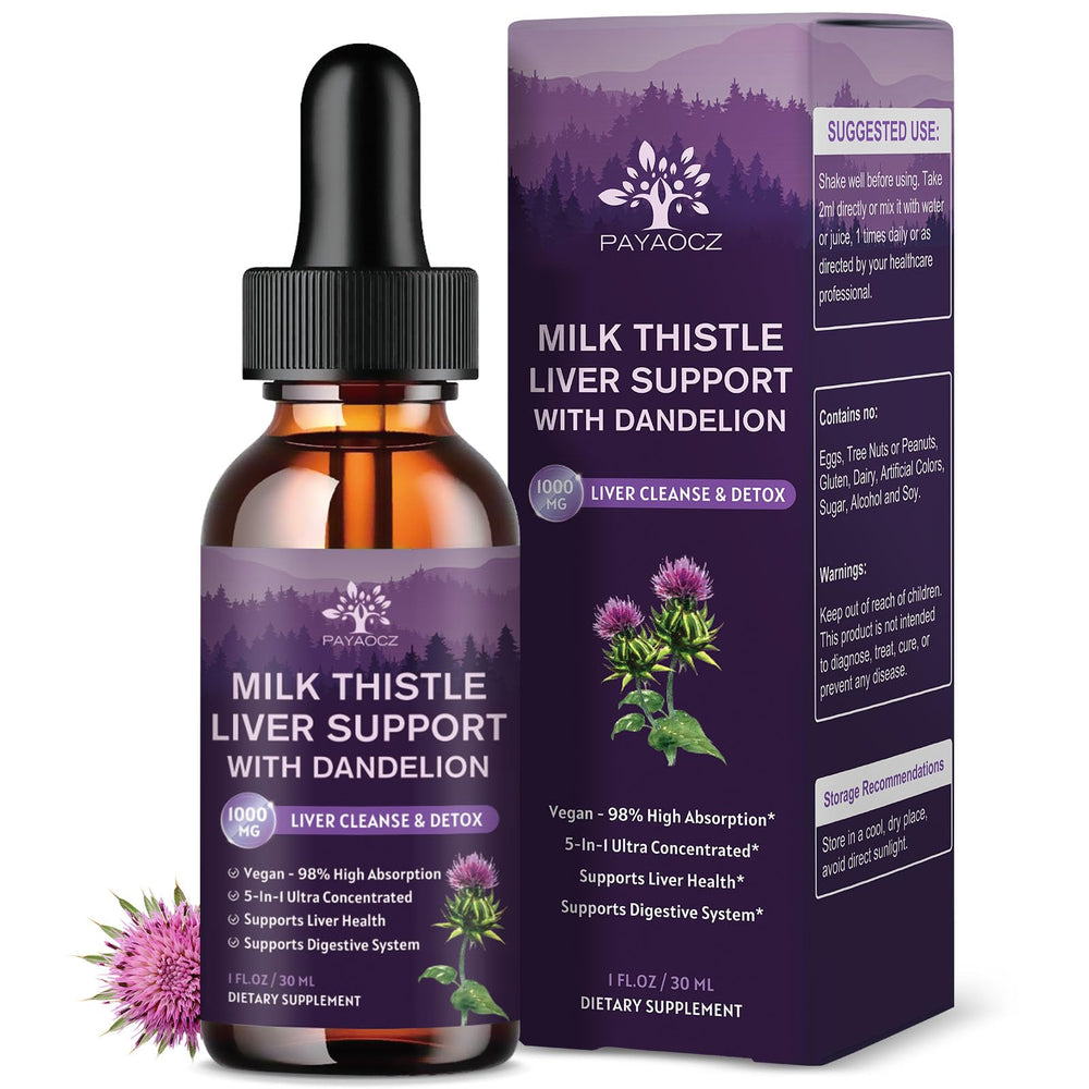 Two-pack bottles of Milk Thistle Liquid Drops 1000mg