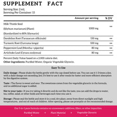 Front view of the 1 fl oz Milk Thistle drops bottle with organic seal