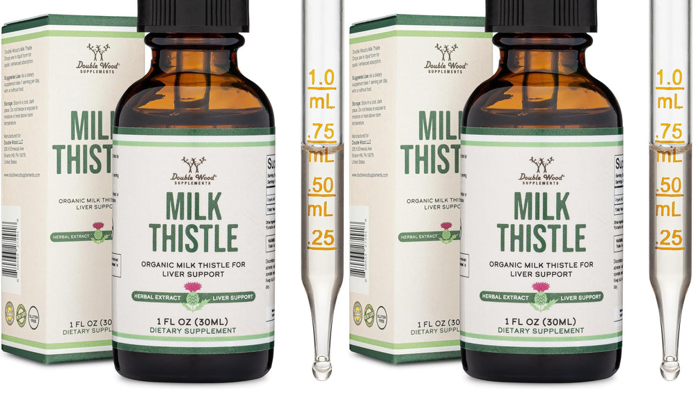 Milk Thistle Liver Detox Drops bottle with 2-pack packaging