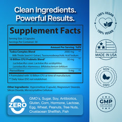 Milk thistle and probiotic blend imagery