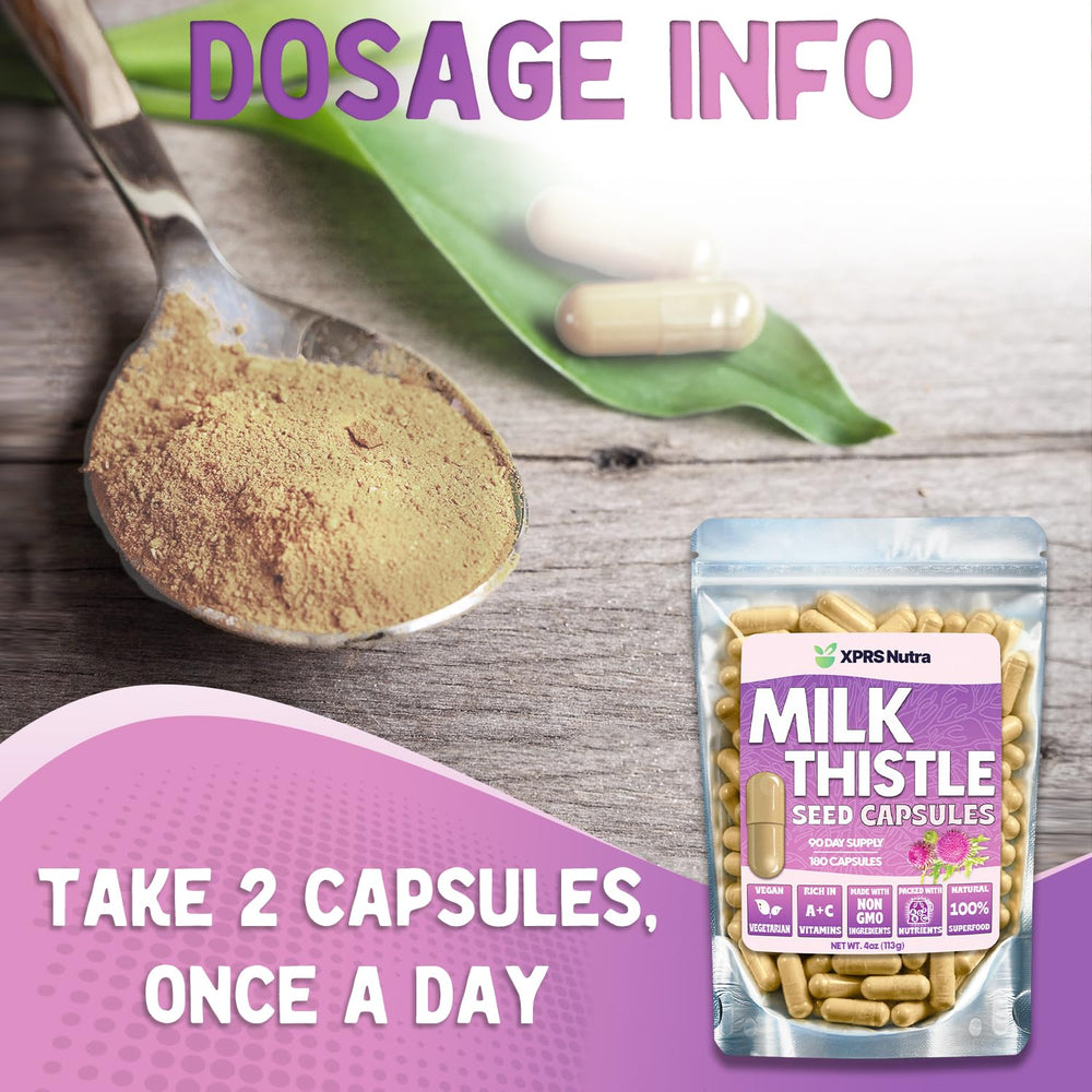 Milk Thistle capsules and digestive health concept