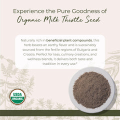 Ground milk thistle seeds powder suitable for tea and cooking