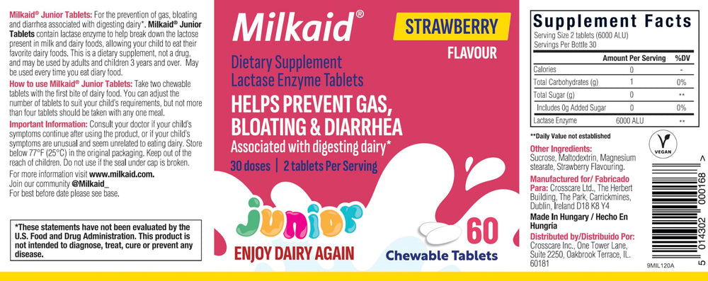 On-the-go Milkaid Junior strawberry chewables