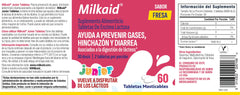 Milkaid Junior label highlighting vegetarian and gluten-free features