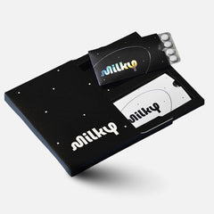 Milky Lactose Intolerance Pills bottle in Cosmic Black packaging with 48 count