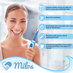 Replacement brush heads featuring fading bristles to indicate replacement time