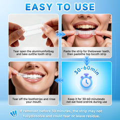 Applying Milumber Whitening Strips on teeth