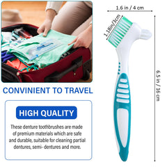 Mimorou denture brush set in green color with ergonomic grip