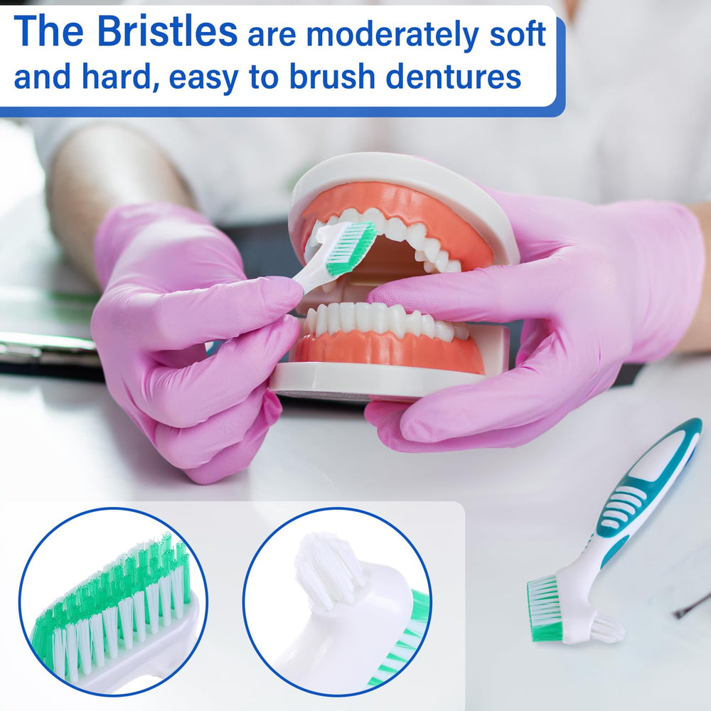 Mimorou denture brush in orange color with soft bristles