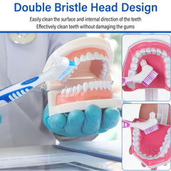 Mimorou double-sided denture brush in purple color