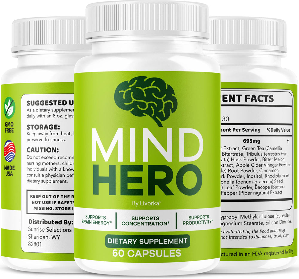 Mind Hero 180-count label and nutrition facts