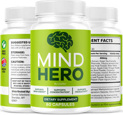 Mind Hero 180-count label and nutrition facts