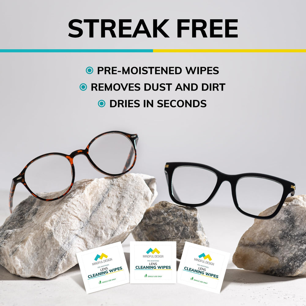 Close-up of streak-free cleaning on lens