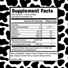 Nutrition facts showing 30 servings per container