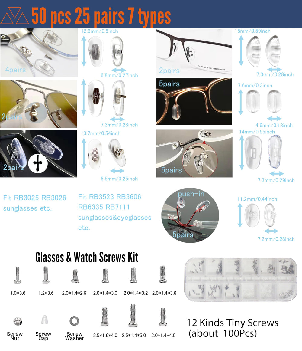 12 tiny screws with nuts, caps and washers