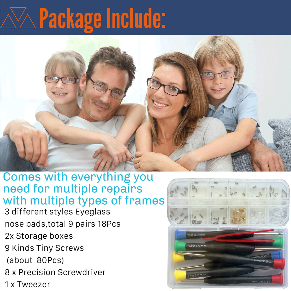Tiny screws assortment (~80 pieces) with storage case