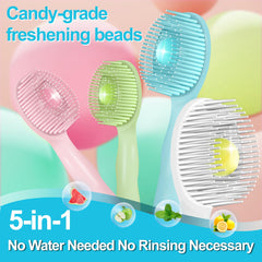 Travel-friendly compact design with pre-applied toothpaste