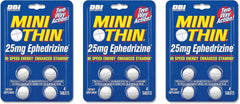 Front view of Mini Thin DBI Ephedrizine blister pack showing 4-count pills
