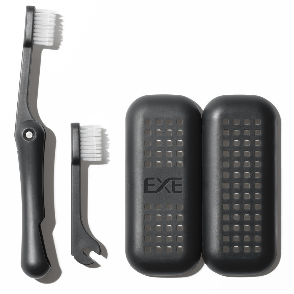 Minibox folding travel toothbrush with case closed