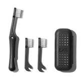 Minibox folding travel toothbrush black with compact case