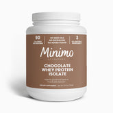 Minimo Nutrition Whey Isolate bottle on the counter for convenient post-workout recovery.