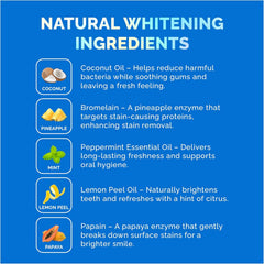 Mint coconut infused formula whitening strips