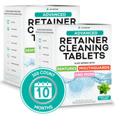 Mint flavor retainer cleaner tablets bottle for 300-count supply