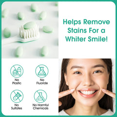 Mint flavored toothpaste tablets for fresh breath