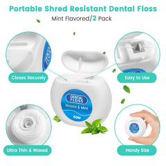 Mint-flavored waxed dental floss 50m pack (second pack)