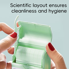 Interior view showing mint floss picks in case