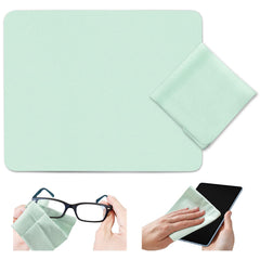 Mint green 2-pack microfiber cleaning cloths, 10x8 inches, front view