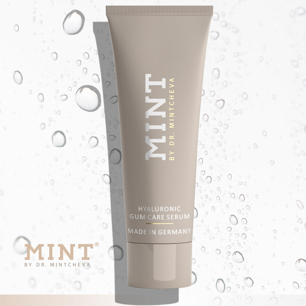 Vegan and natural ingredients icons for Mint Hyaluron Gum Serum