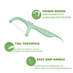 Ergonomic anti-slip handle with curved toothpick tip