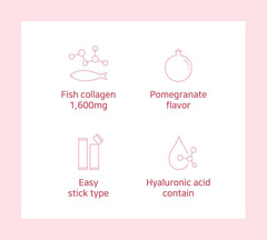 Product packaging and label of Mippeum Pomegranate Collagen Jelly Stick