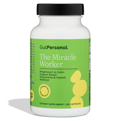 The Miracle Worker Magnesium Capsules box front showing 60 servings and 120 count