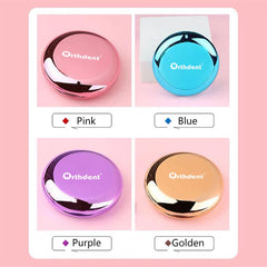 Mirror inside the pink case doubles as a jewelry organizer