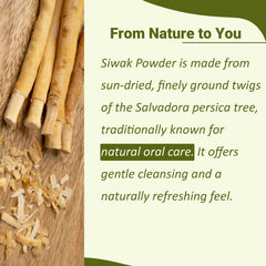 Close-up of Miswak (Siwak) powder texture