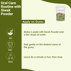 Natural Miswak powder in wooden scoop