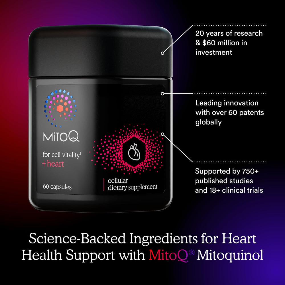 MitoQ +Heart in-use during morning workout suggests energy and focus.