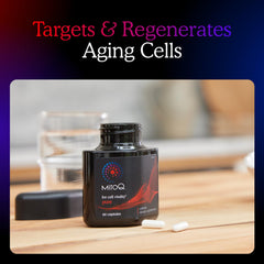 MitoQ Pure bottle with label highlighting bioavailability