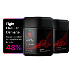 MitoQ Pure bottle front view on white background