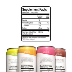 Assorted Mitra9 Kava flavors in 12 oz cans