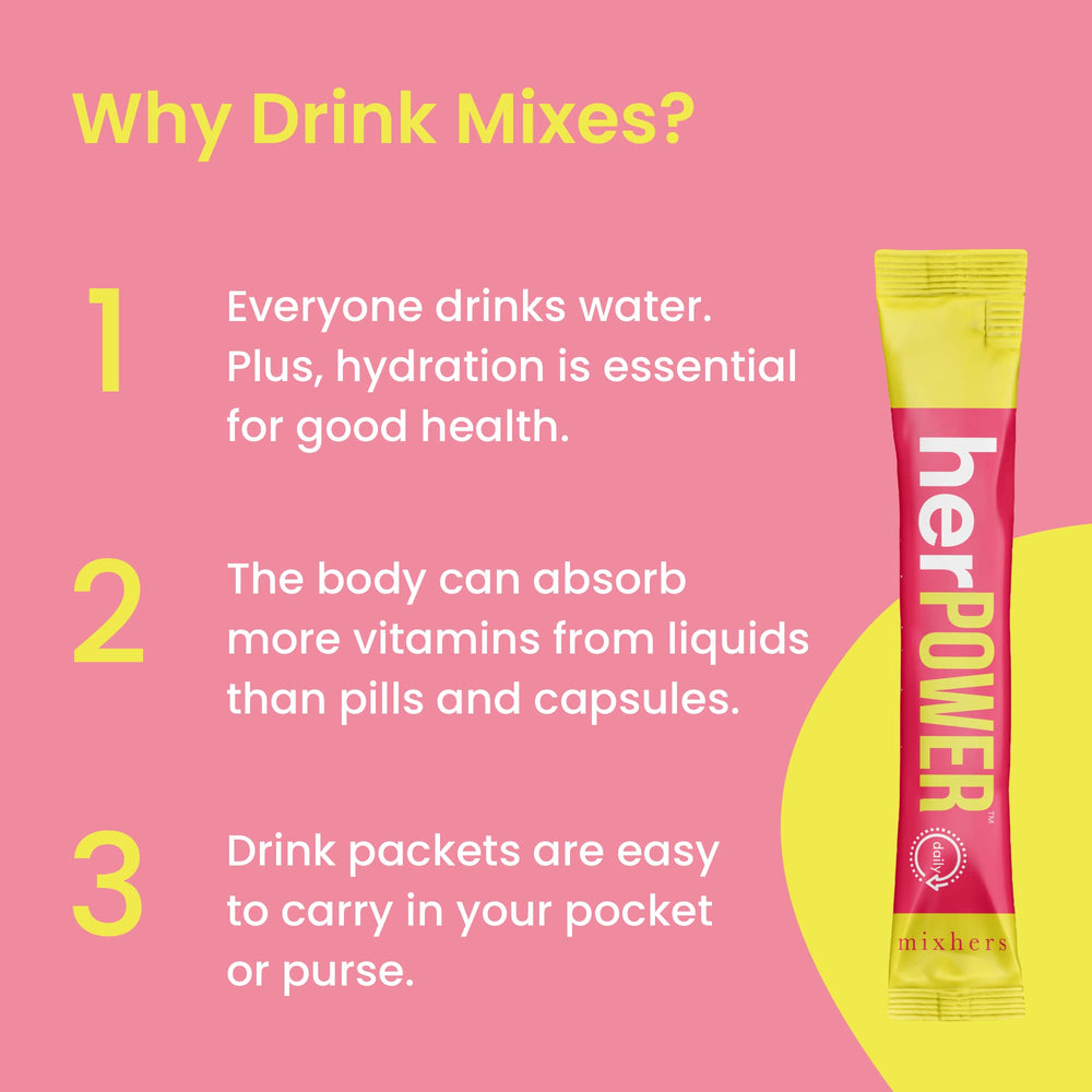Graphic illustrating hydration and vitality from MIXHERS Focus