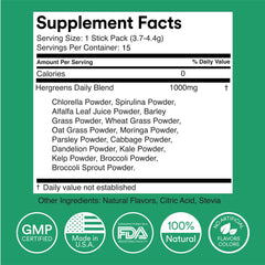 Packaging back nutrition panel and product details