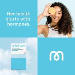 Box and stick pack design showcasing Mixhers Hydration packaging inside